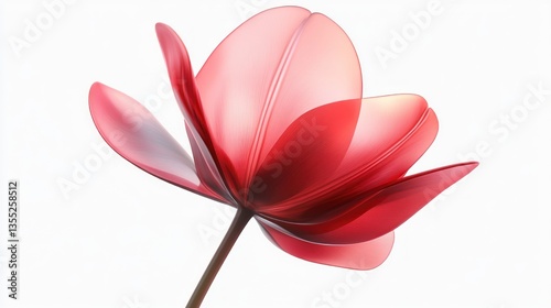 Elegant Red Flower with Translucent Petals Natures Beauty in Bloom Botanical Artwork for Des
