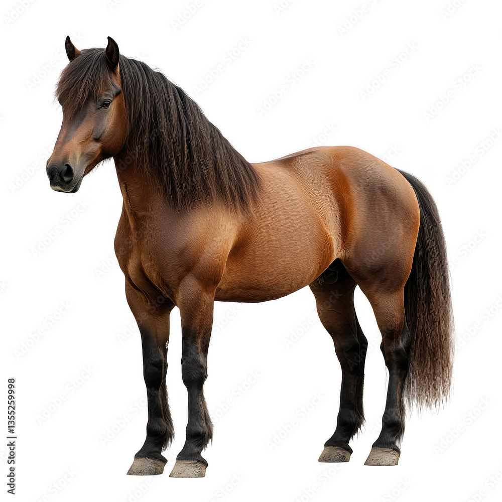 Obraz premium Horse stallion strength power muscle beauty equestrian farm noble animal nature freedom wild majestic isolated on transparent background, png