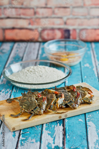soft shell crabs and the breading to make them crispy fried