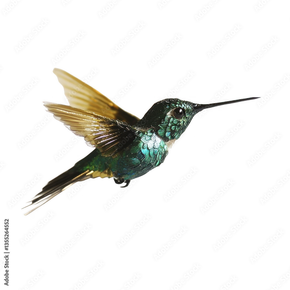 Obraz premium Hummingbird bird emerald feather nectar beak wildlife forest jungle flight wing flower tropical nature beauty delicate isolated on transparent background, png