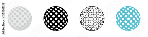 Golf ball icon. Golf ball four variations of a golf ball design.