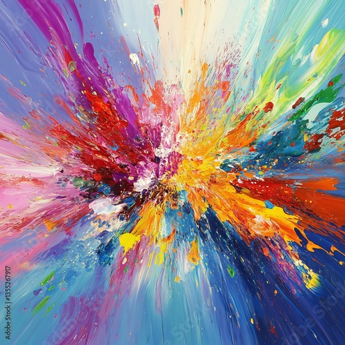 Wallpaper Mural abstract explosion of vibrant paint splashes, dynamic and chaotic energy, bold and saturated colors, creative and energetic composition Torontodigital.ca