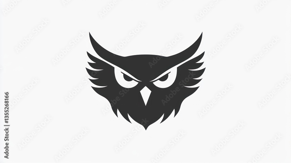 Obraz premium Stylized Owl Logo with Bold Design Features for Branding and Marketing Purposes