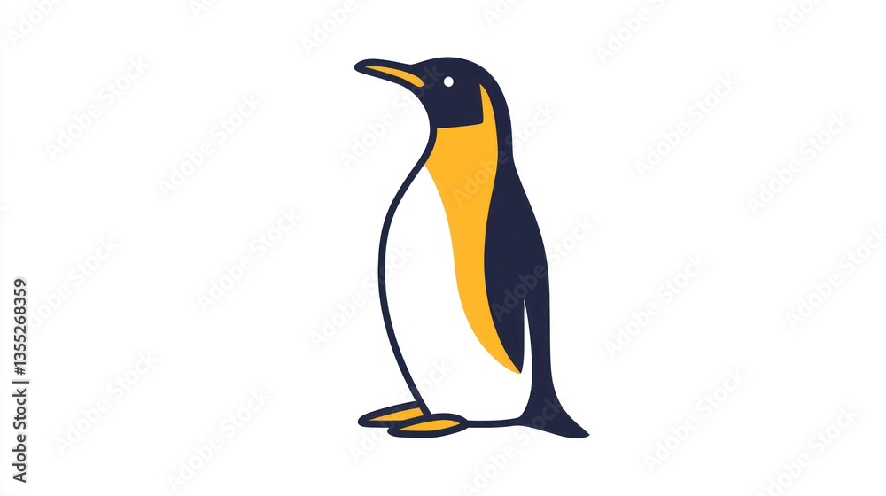 Fototapeta premium Stylized Penguin Illustration with Vibrant Colors for Design Projects Education Materials and