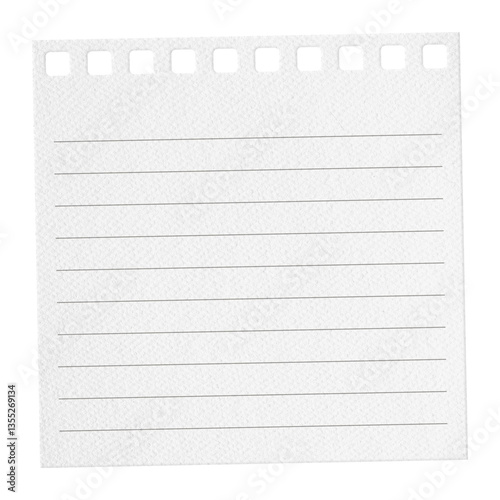 Layered sticky note paper textured memo with paper clip and washi tape