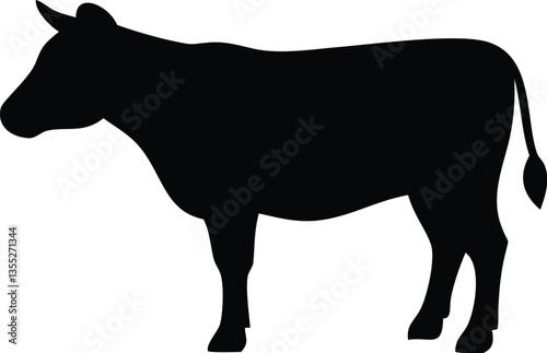 Silhouette of a Dairy Cow: A bold silhouette of a dairy cow in a clean and striking style, ideal for designs