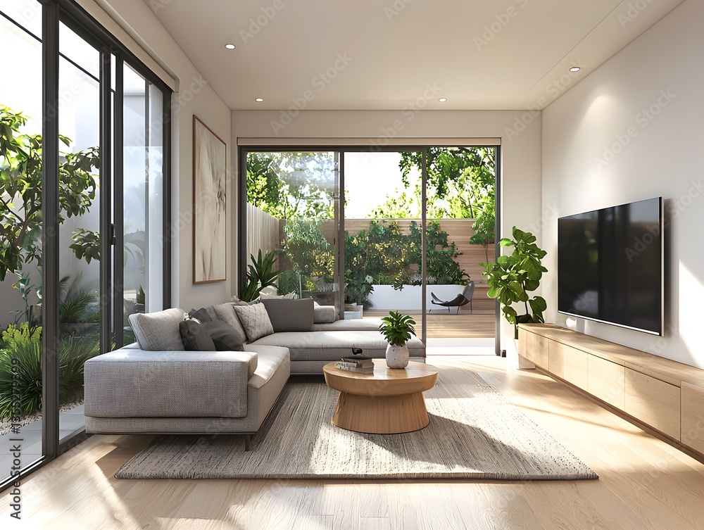 Fototapeta premium Bright modern living room