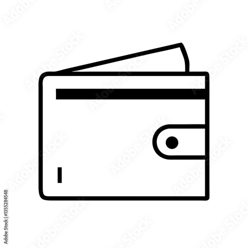 Wallet icon in simple style on white background  