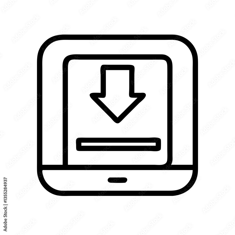 Download Icon in Minimalistic Style on White Background Download Icon in Minimalistic Style on White Background
