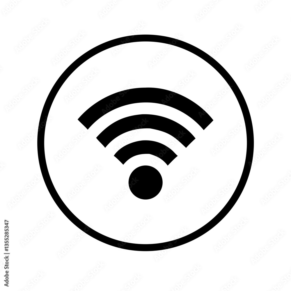 Wi-Fi symbol representing connectivity in modern technology Wi-Fi symbol representing connectivity in modern technology
