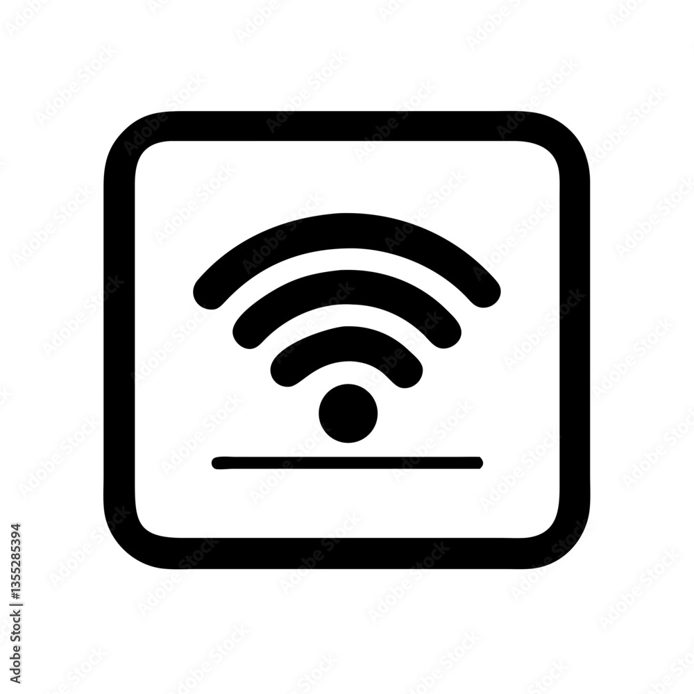 Wi-Fi symbol in monochrome style representing connectivity Wi-Fi symbol in monochrome style representing connectivity