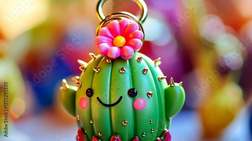 Playful Cactus Charm: A Cheerful and Colorful Keepsake with a Whimsical Desert Vibe