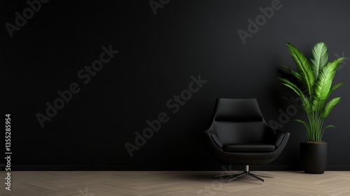 Wallpaper Mural Modern minimalist black interior design Torontodigital.ca