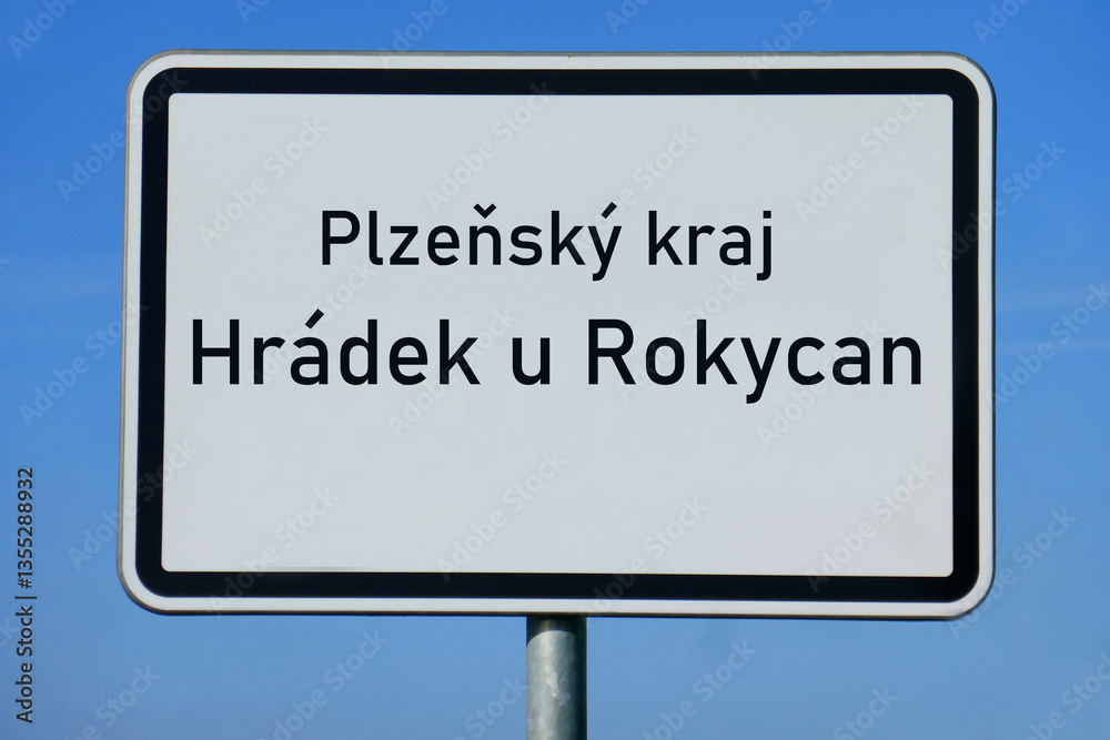 Ortsschild Plzeňský kraj Hrádek u Rokycan Ortsschild Plzeňský kraj Hrádek u Rokycan