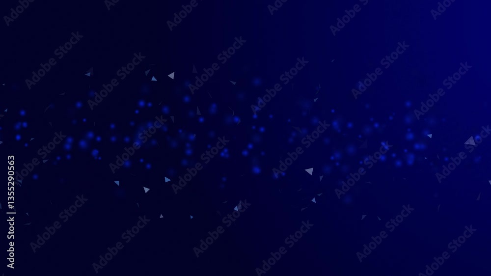 Glowing dark blue particle Bokeh dynamic flowing shapes futuristic and digital aesthetic blue particle waves digital cyber wave made of particles dots moves. big data on 4k motion gradient background