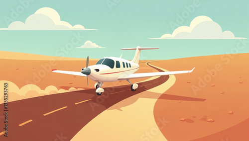 plane follows dusty ditch curved path guides via gps navigation