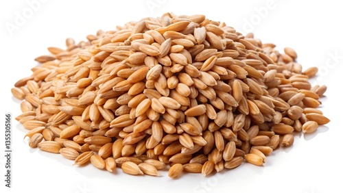 wheat grain on white background