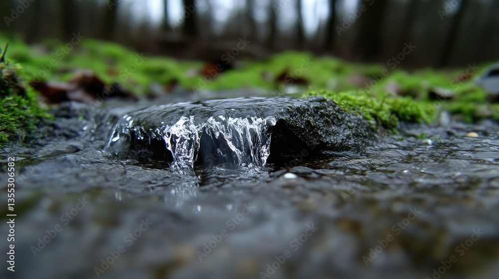 Fototapeta premium Forest stream cascading over rocks