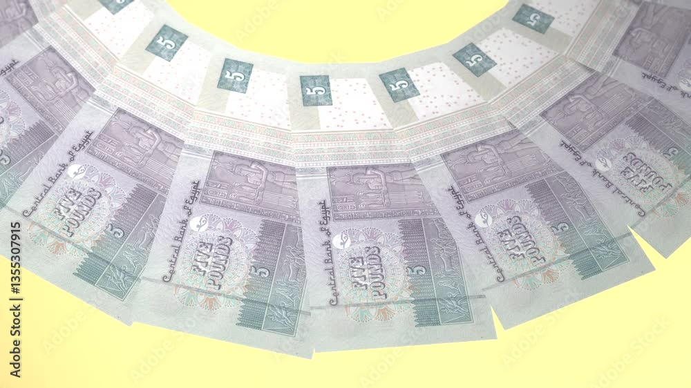 Formal Looping Design 5 Egyptian Pound Curency of Egypt