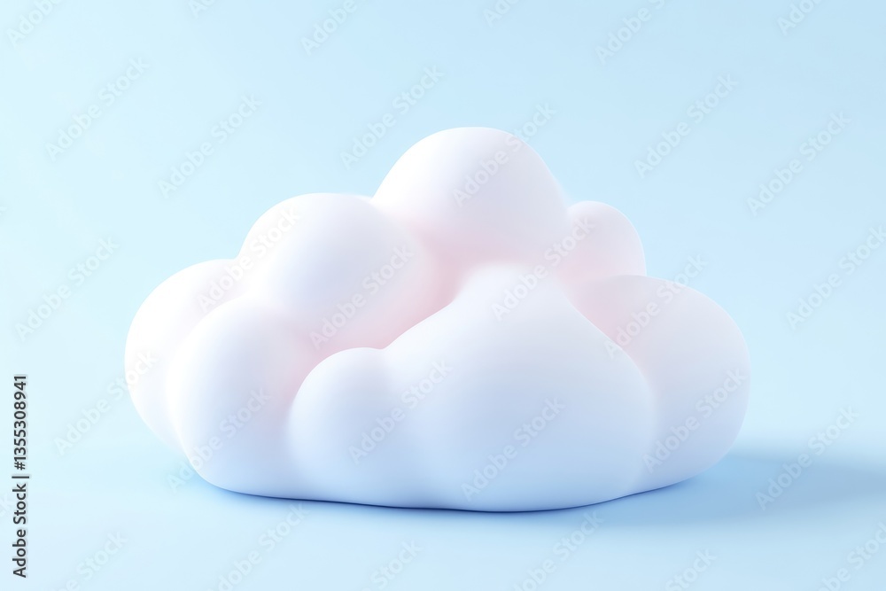 Pastel pink cloud shape on light blue background. A soft, stylized cloud form, rendered in a light pink and white color palette, sits on a pale blue surface. Pastel pink cloud shape on light blue background. A soft, stylized cloud form, rendered in a light pink and white color palette, sits on a pale blue surface.