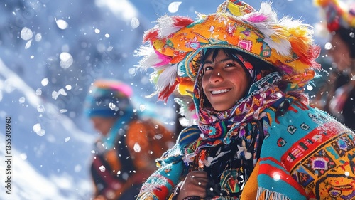 Snow Star Festival (Sinakara Valley, Peru),  Snow Star Festival Peru, A festival held from June 15-18, Star Festival, Snow Festival, Peru Culture, Festival in Peru, Peru Heritage, PERU, Generative AI