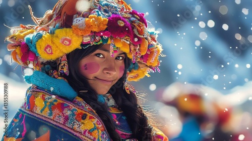 Snow Star Festival (Sinakara Valley, Peru),  Snow Star Festival Peru, A festival held from June 15-18, Star Festival, Snow Festival, Peru Culture, Festival in Peru, Peru Heritage, PERU, Generative AI
