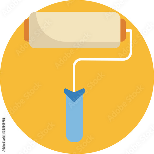 DIY Painting – Depicts a roller used in home improvement or carpentry projects for painting.