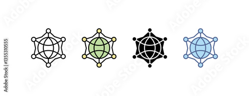 Network icon with multiple style