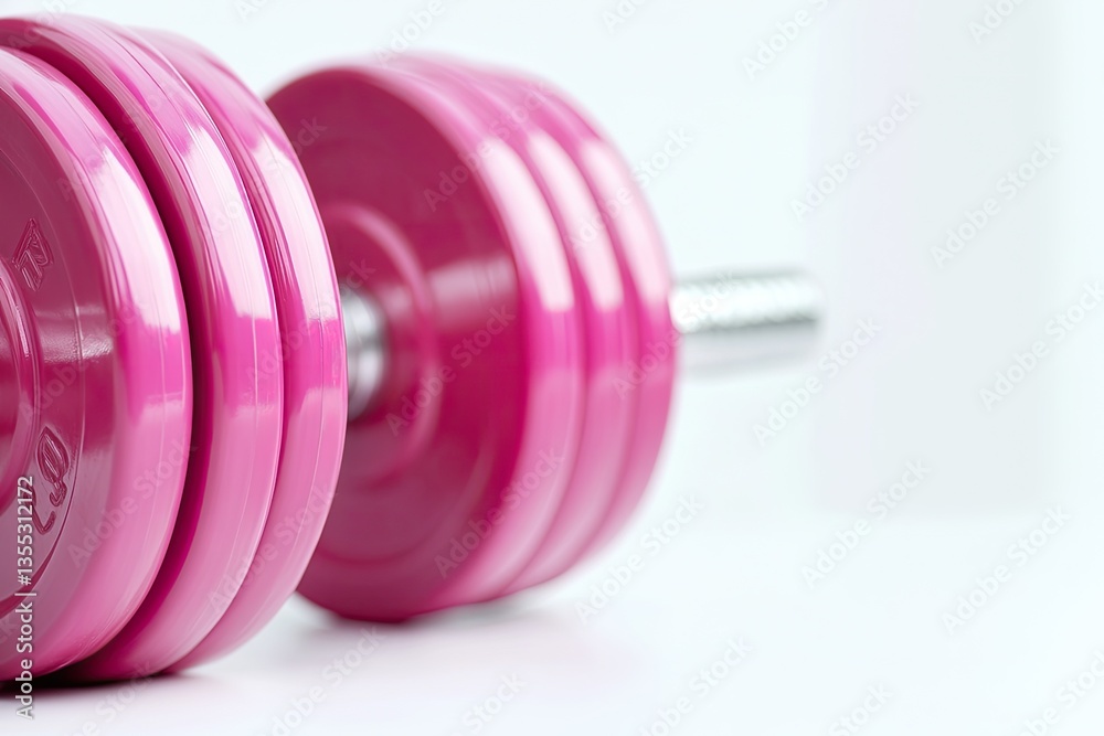 Bright pink dumbbell showcasing modern design, perfect for fitne