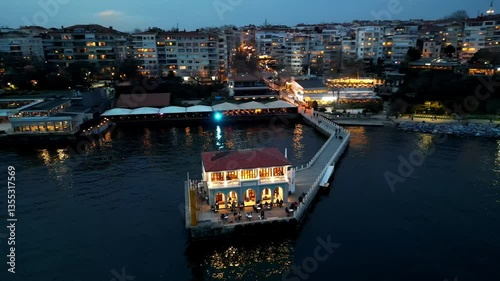 Aerial view of the pier with the library in Moda district, Kadikoy, Istanbul, Turkey