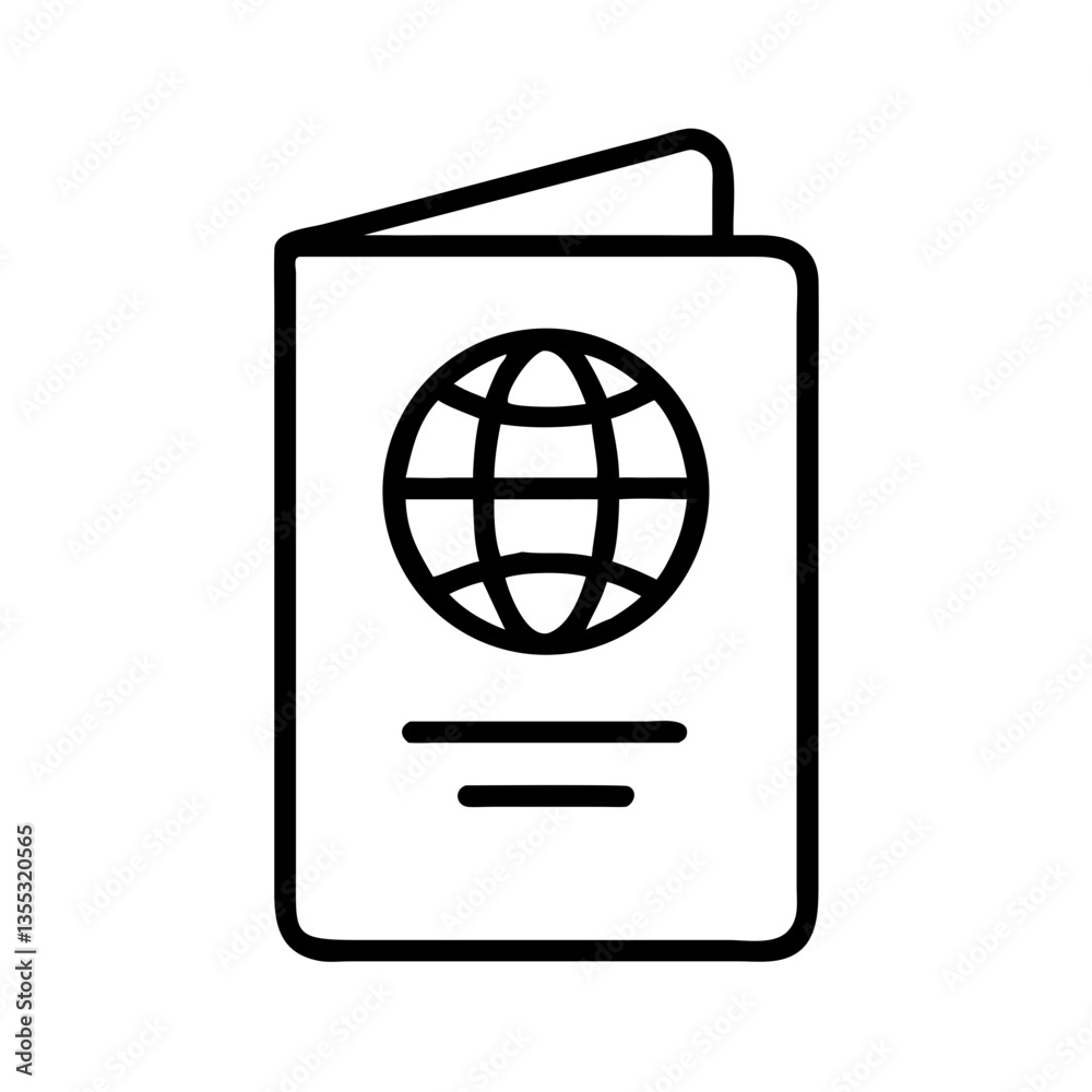Line art illustration of a passport. Line art illustration of a passport.