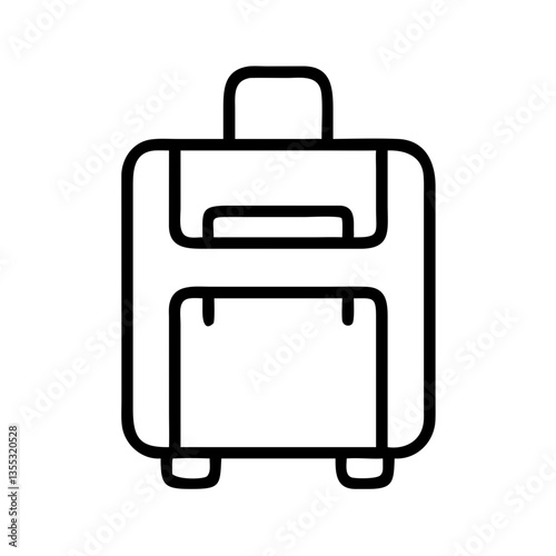 Line art illustration of a suitcase.