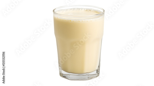 Refreshing Beverage in a Glass A Tall Clear Cup Filled with Frothy Creamy Drink Perfect for
