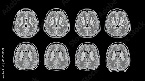 Brain MRI Scans with Axial View, and Medical Imaging.