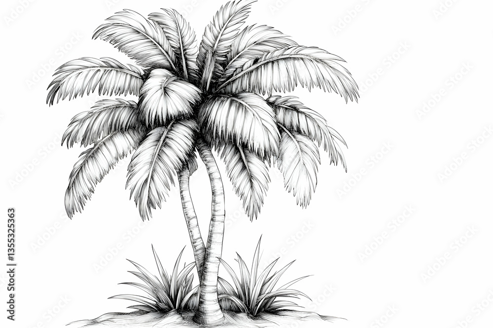 Fototapeta premium Tropical Palm Tree Illustration (1)