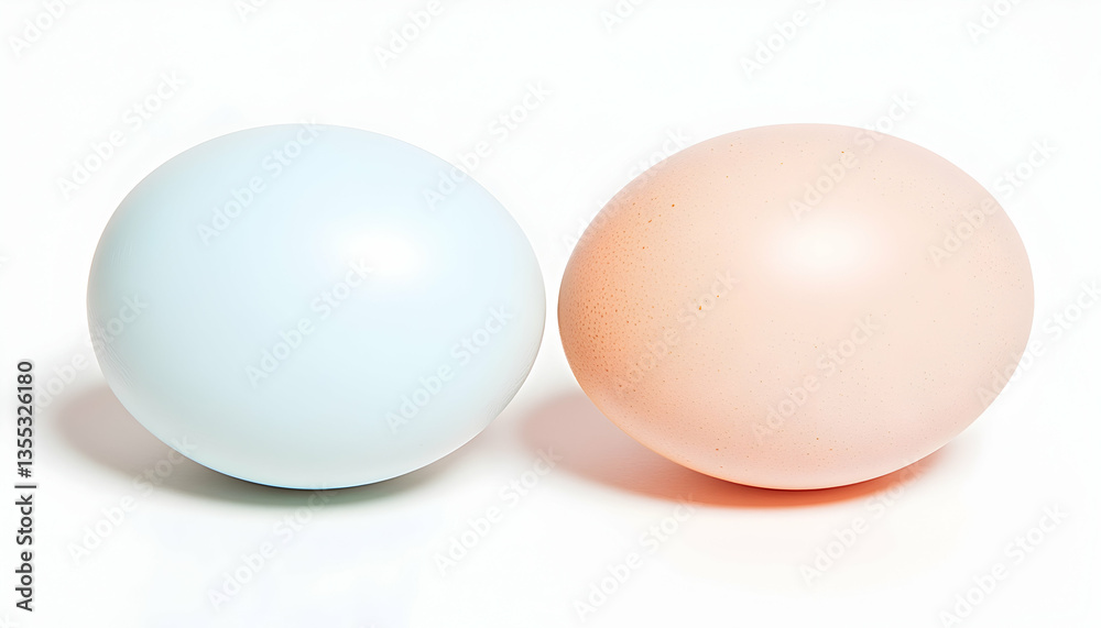 Two Eggs, Light Background, Isolated Two Eggs, Light Background, Isolated