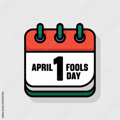 Vector April Fools Day Calendar Icon. A cute calendar icon in celebration of April Fools Day.illustration on white background.
