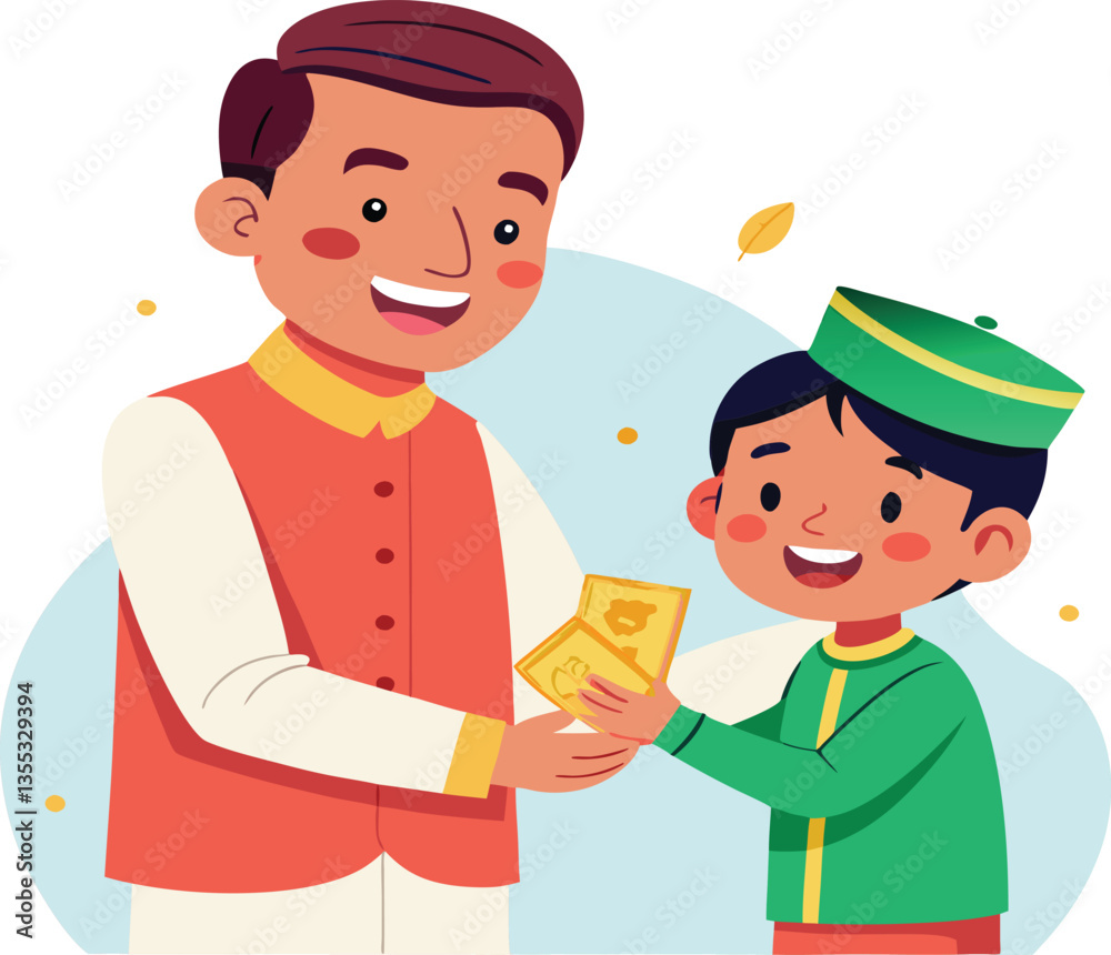Father give money to son happy son getting money from family Father give money to son happy son getting money from family