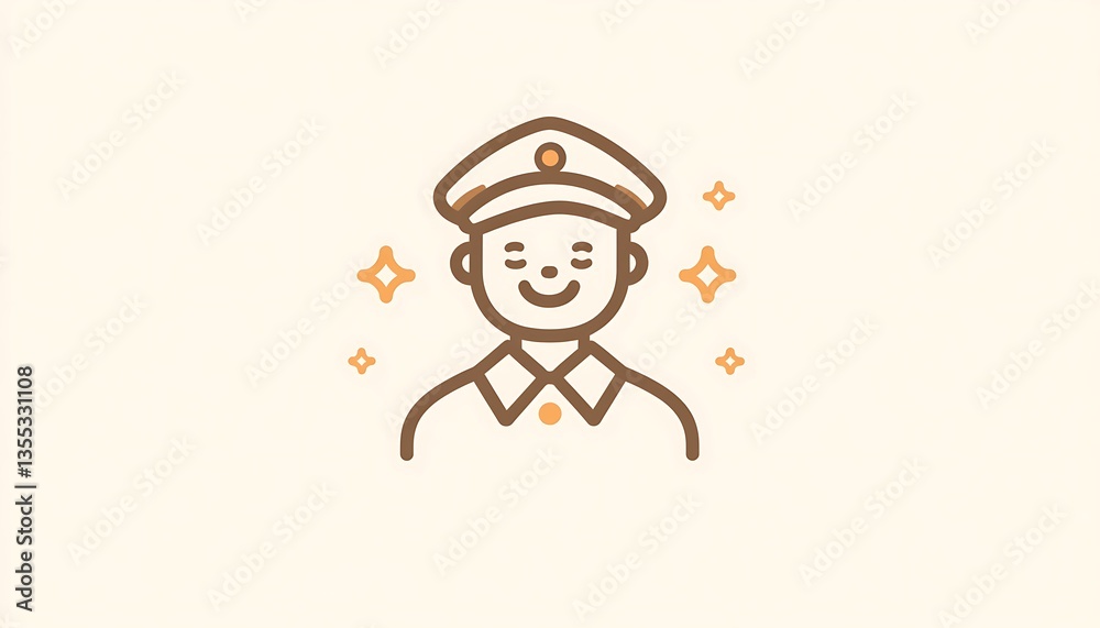 Happy Officer Icon. Happy Officer Icon.