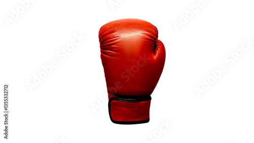 Obraz na płótnie Red Boxing Glove on White Background. Boxing Power, Sports Competition, Athletic Strength w salonie