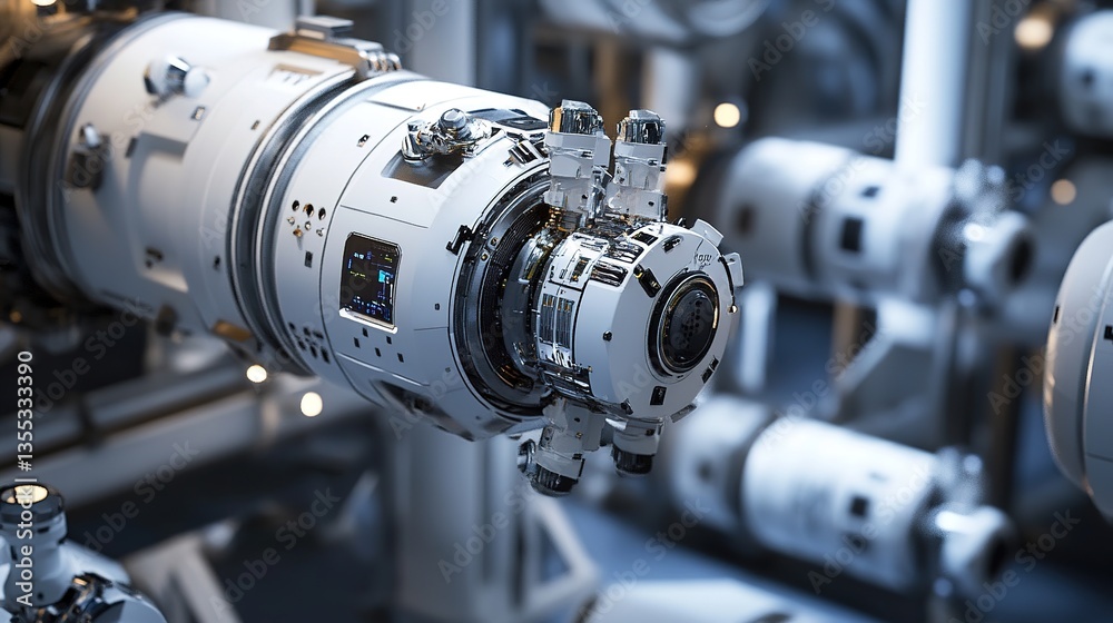 A next-gen orbital factory utilizing AI and robotics for spacecraft assembly. A next-gen orbital factory utilizing AI and robotics for spacecraft assembly.