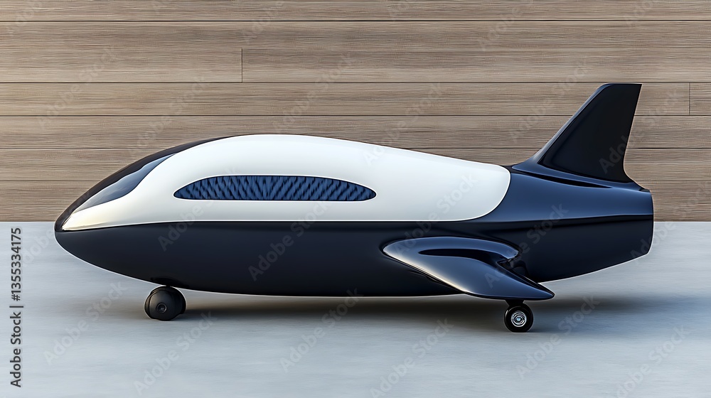 Obraz premium Sleek modern design rendering of a futuristic aircraft in profile