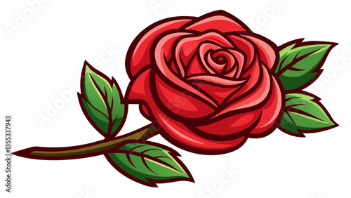 Rose on a white background