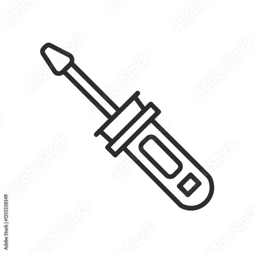 Screwdriver icon in a repair setting with transparent background