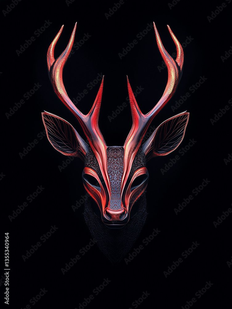 golden deer head