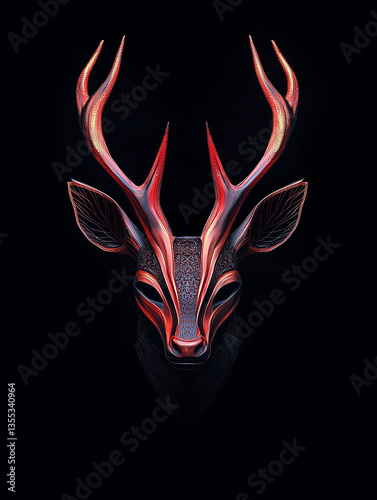 Obraz na płótnie golden deer head w salonie