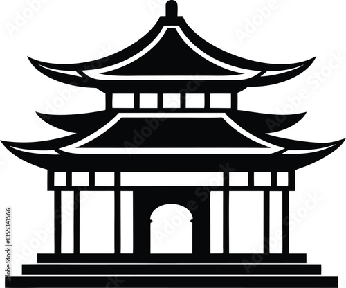 japanese temple vector illustration
