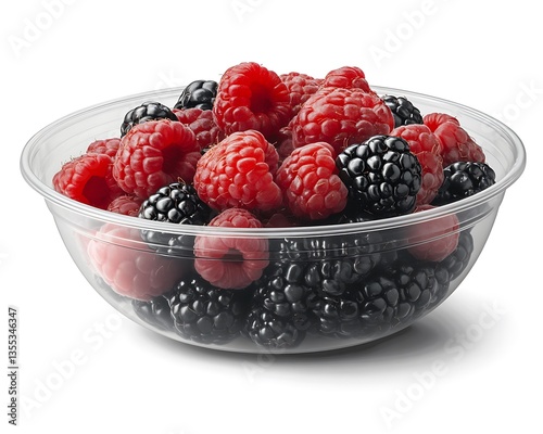 Mixed Berries in Clear Bowl.