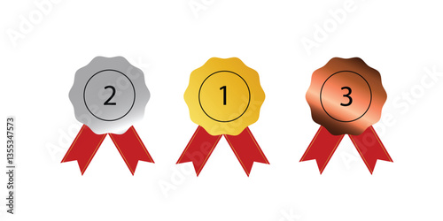 Gold, silver and bronze medals