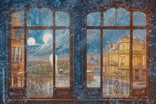 Obraz na płótnie view from the window of an ancient building in St. Petersburg. w salonie